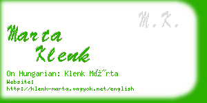 marta klenk business card